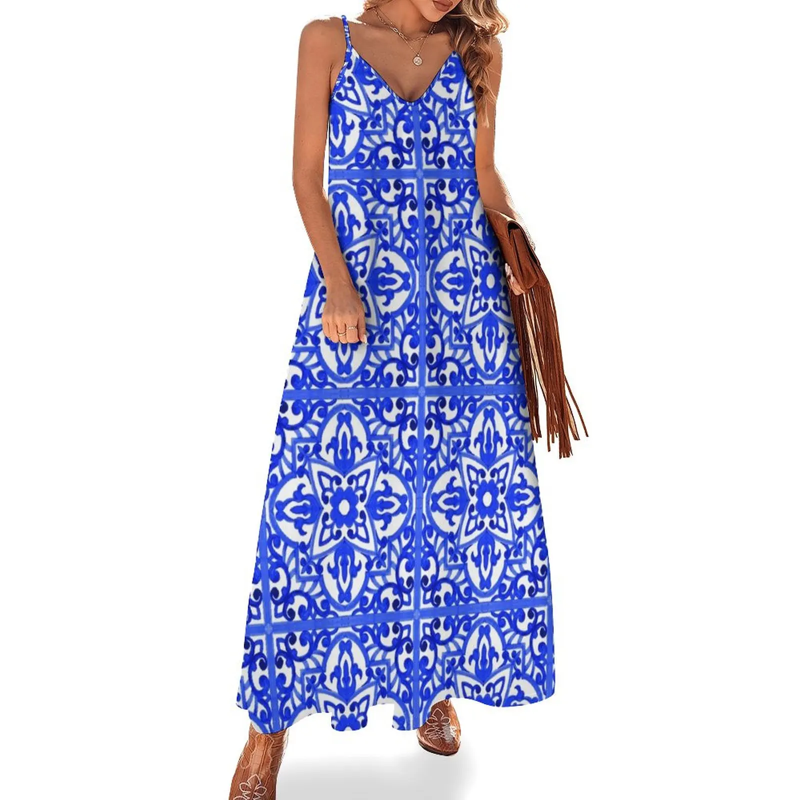 Portuguese azulejo tiles. Sleeveless Long Dress Women's dress Women long dress Dance dresses
Portuguese azulejo tiles. Sleeveless Long Dress Women's dress Women long dress Dance dresses