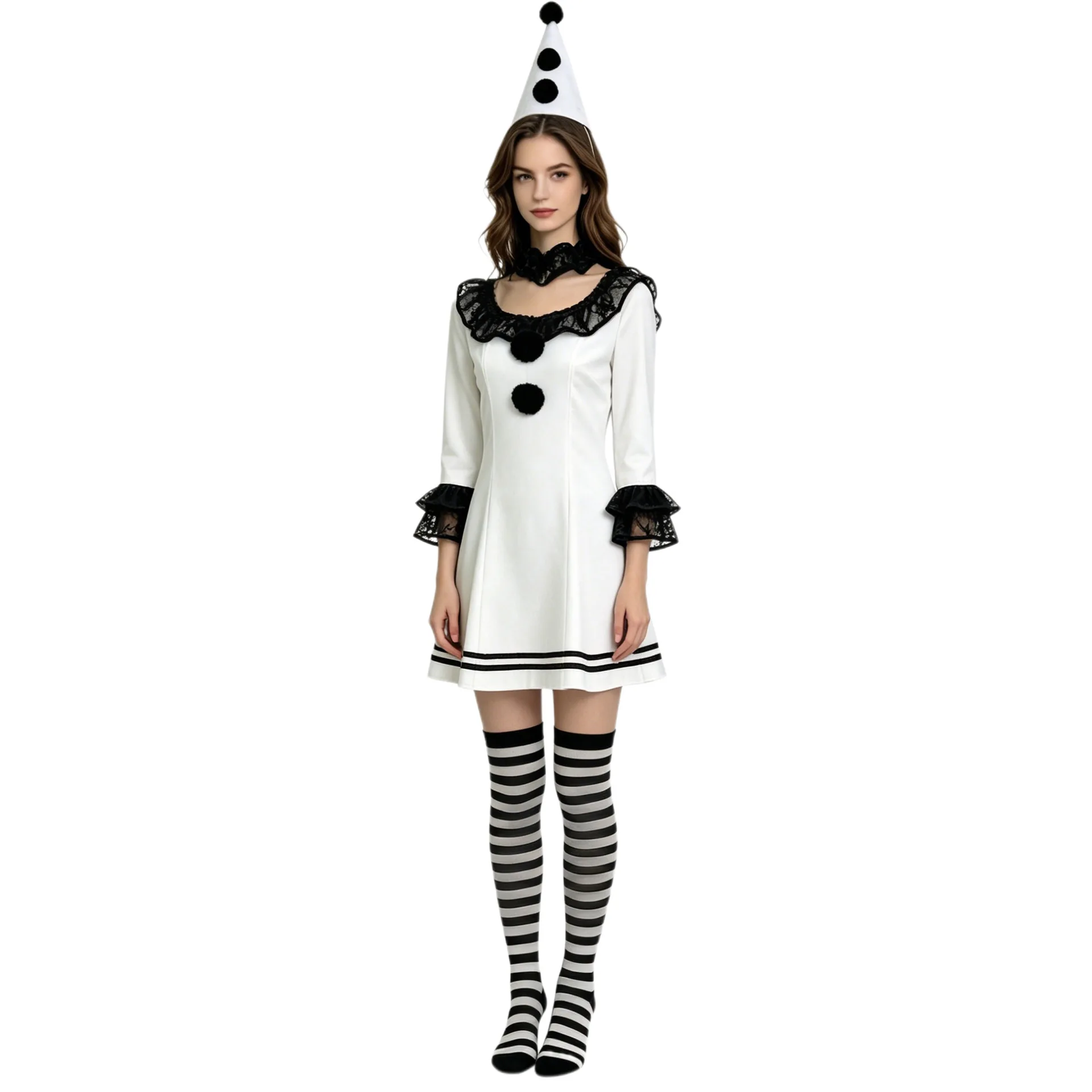 Terrifier Clown Lace Dress Cosplay Costume Movie Character Halloween Party Masquerade Performance Clothing for Women
Terrifier Clown Lace Dress Cosplay Costume Movie Character Halloween Party Masquerade Performance Clothing for Women