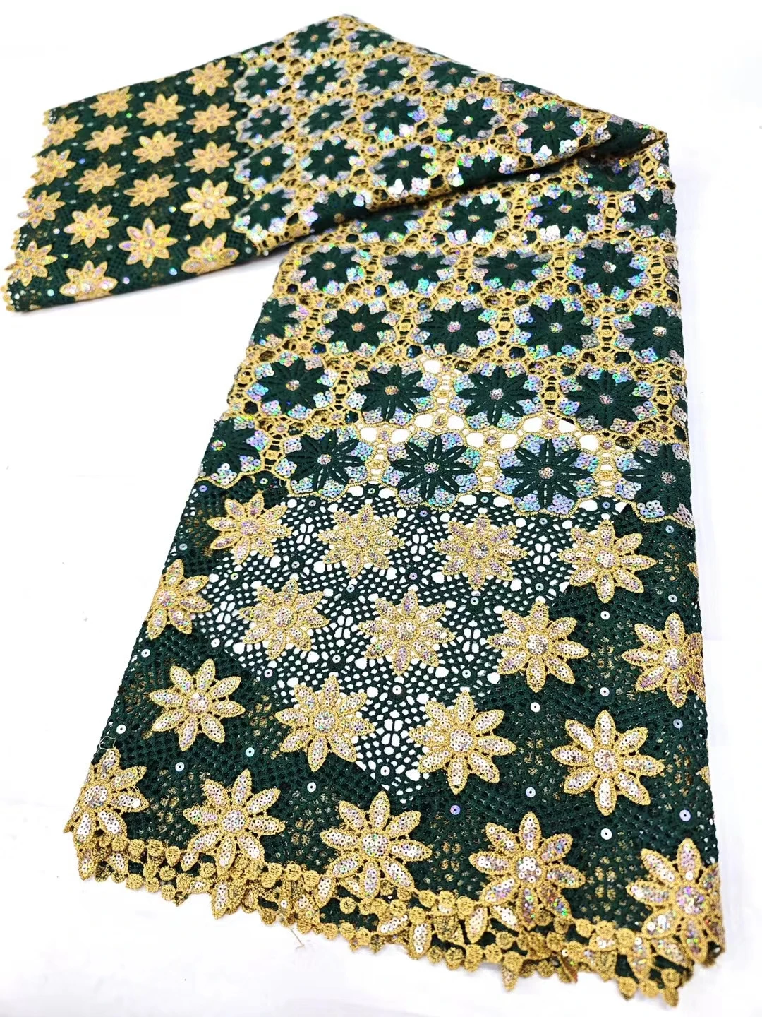 New Green African Water Soluble Lace Fabric 2024 High Quality Sequins Nigerian Guipure Cord Lace Fabric For Women Dress KHD24116
New Green African Water Soluble Lace Fabric 2024 High Quality Sequins Nigerian Guipure Cord Lace Fabric For Women Dress KHD24116