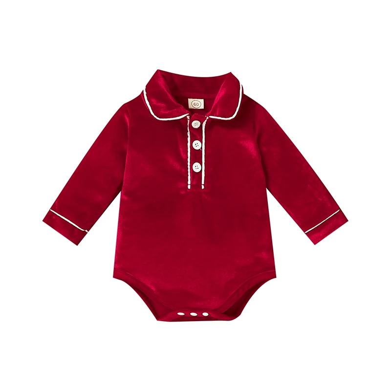 Baby Autumn Casual Velvet Romper Long Sleeve Lapel Button Up Contrast Color Romper
Baby Autumn Casual Velvet Romper Long Sleeve Lapel Button Up Contrast Color Romper