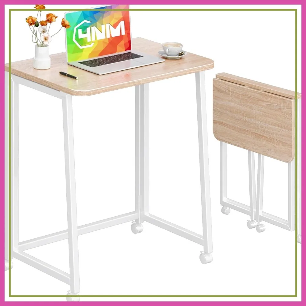 4NM 23.6" Mobile Small Folding Desk, Rolling Computer Home Office Table for Small Spaces, with Wheels, Natural White
4NM 23.6" Mobile Small Folding Desk, Rolling Computer Home Office Table for Small Spaces, with Wheels, Natural White
