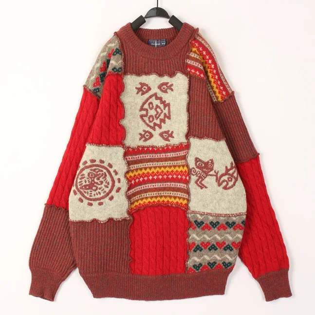 Vintage Loose Fit Woolen Sweater Overhead Cartoon Totem Art Color Block Autumn Winter Women's Fashion round Neck Long Sleeve
Vintage Loose Fit Woolen Sweater Overhead Cartoon Totem Art Color Block Autumn Winter Women's Fashion round Neck Long Sleeve