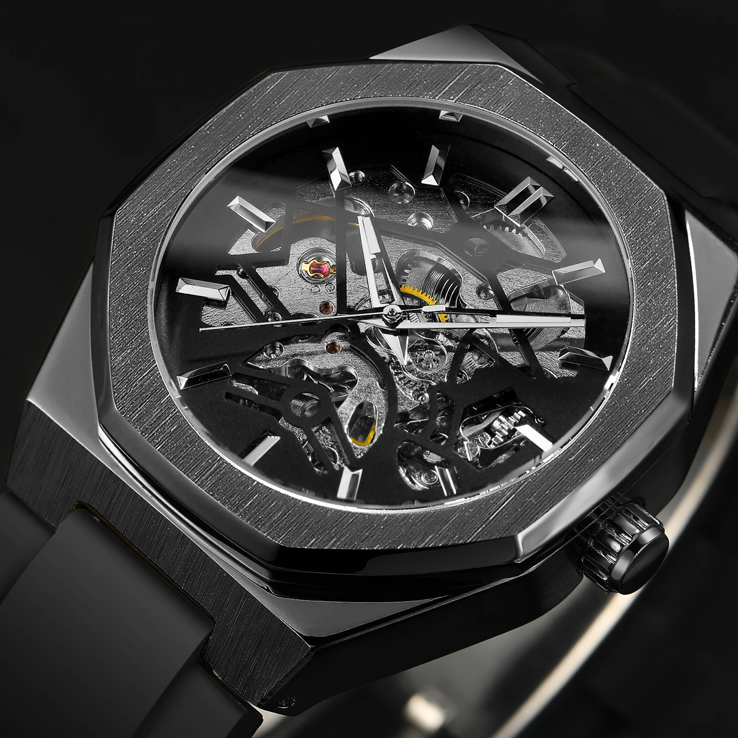 Luxury Brands FORSINING Original Replica Watch for Men Steel Skeleton Mechanical Rubber Strap Automatic Movement Male Clockwork
Luxury Brands FORSINING Original Replica Watch for Men Steel Skeleton Mechanical Rubber Strap Automatic Movement Male Clockwork