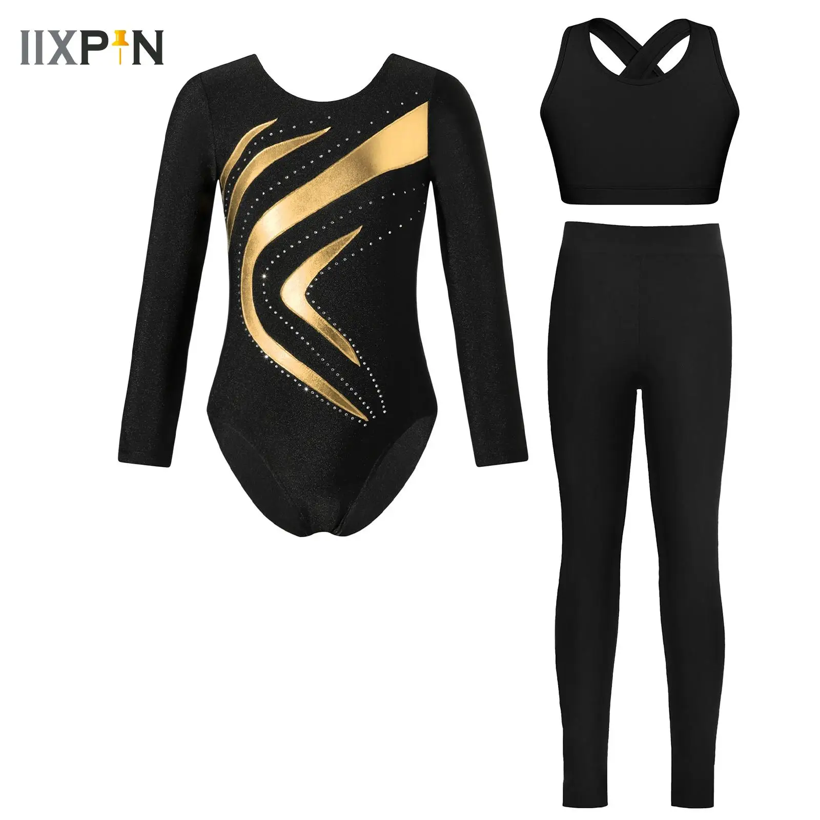 Kids Girls Rhinestone Gymnastics Leotard Long Sleeve Vest+Leggings Ballet Jumpsuit Bodysuit Dancewear Figure Skating Costume
Kids Girls Rhinestone Gymnastics Leotard Long Sleeve Vest+Leggings Ballet Jumpsuit Bodysuit Dancewear Figure Skating Costume