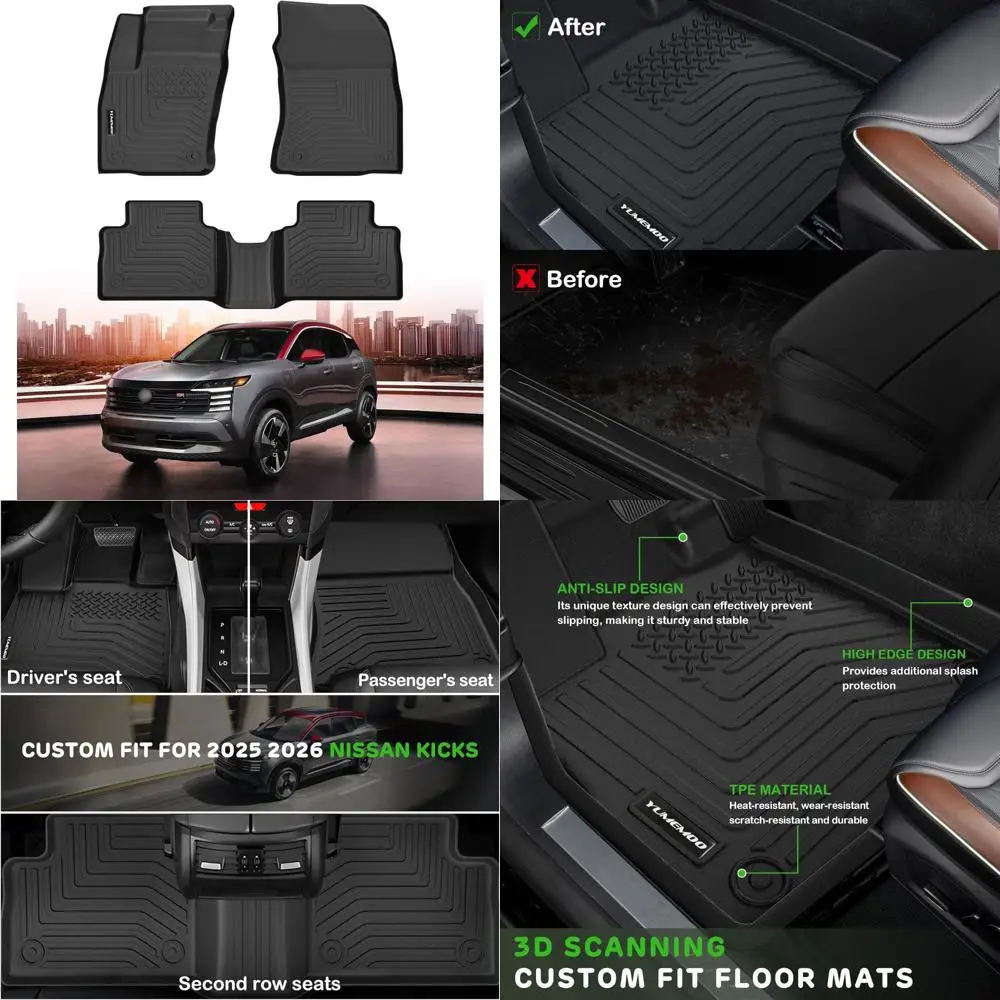Floor Mats for 2026 2025 Nissan Kicks S/SV/SR All Weather Floor Liners TPE Rubber Fit for 2025 2026 Nissan Kicks Anti-Slip Full
Floor Mats for 2026 2025 Nissan Kicks S/SV/SR All Weather Floor Liners TPE Rubber Fit for 2025 2026 Nissan Kicks Anti-Slip Full