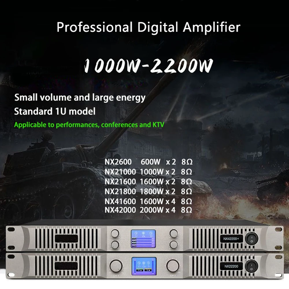 Профессиональный цифровой усилитель мощности shennосе серии 1U NX, 2/4-600 Вт, аудиоусилитель мощности для конференц-связи, 2000 каналов
Профессиональный цифровой усилитель мощности shennосе серии 1U NX, 2/4-600 Вт, аудиоусилитель мощности для конференц-связи, 2000 каналов
