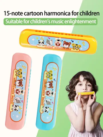 Dr. Rabbit Children's Harmonica, Fifteen Holes, Smooth Shape, Beginner Instrument for Students, Kids, Entry-Level Musical Instrument, Kindergarten Teaching Aids, Enlightenment Harmonica, Children's Musical Instrument
