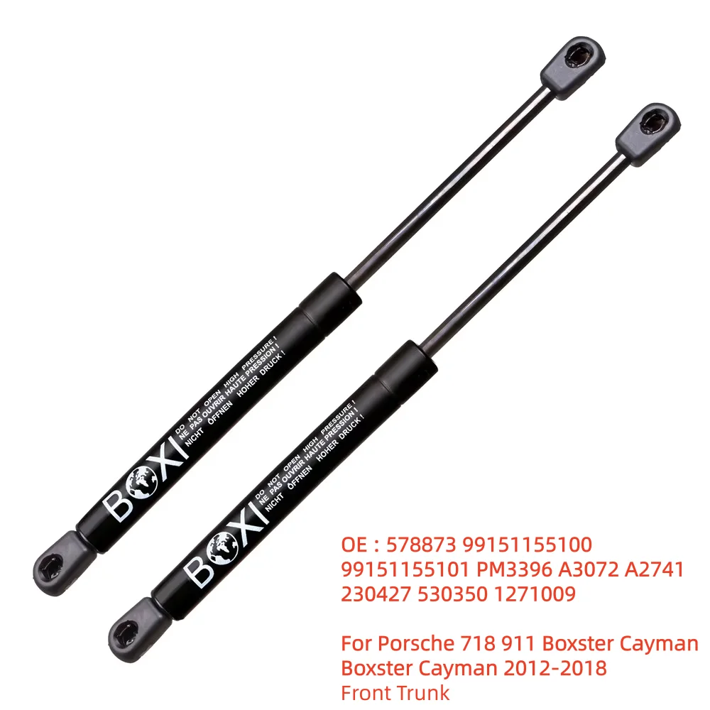 BOXI 2pcs Front Trunk Lift Supports PM3396 99151155100 578873 for Porsche 718 911 Boxster Cayman Boxster Cayman 2012-2018 Struts
BOXI 2pcs Front Trunk Lift Supports PM3396 99151155100 578873 for Porsche 718 911 Boxster Cayman Boxster Cayman 2012-2018 Struts