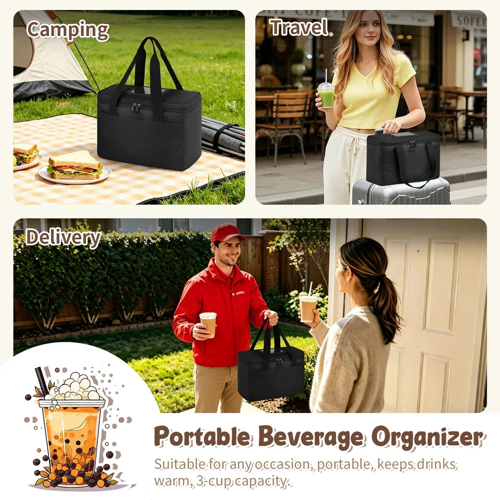 1 Piece Insulated Cold Drink Carrier Bag 3 Cup Capacity Thermal Takeout Tote For Travel And Outdoor Portable Storage Organizer
1 Piece Insulated Cold Drink Carrier Bag 3 Cup Capacity Thermal Takeout Tote For Travel And Outdoor Portable Storage Organizer