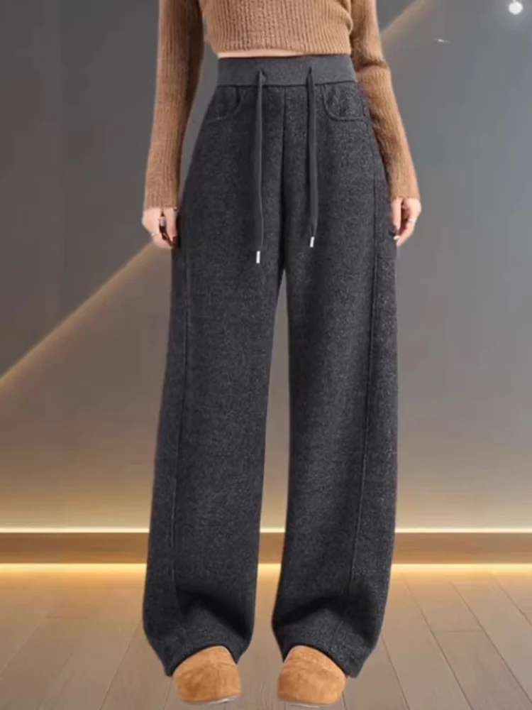 High Waist Wide Leg Pants Women's Casual Knitwear Trousers Spring New Style Loose Fit Banana Shape Drapey Knife
High Waist Wide Leg Pants Women's Casual Knitwear Trousers Spring New Style Loose Fit Banana Shape Drapey Knife