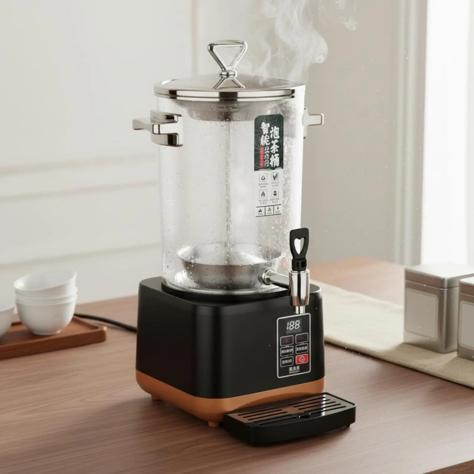 Automatic Steam Tea Brewer Fast Boiling Electric Tea Brewer Beverage Warmer Dispenser Sturdy-Duty Stainless Steel
Automatic Steam Tea Brewer Fast Boiling Electric Tea Brewer Beverage Warmer Dispenser Sturdy-Duty Stainless Steel