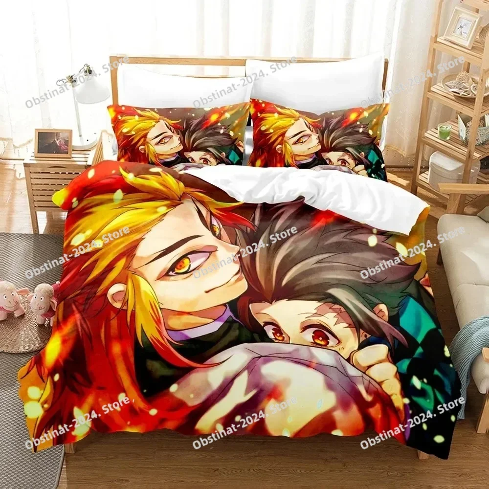 Fashion 3d Anime Demon Slayer Bedding Set Printed single Comforter Quilt Duvet Cover Pillow Case 3 Pieces Sets Kids Adult Size
Fashion 3d Anime Demon Slayer Bedding Set Printed single Comforter Quilt Duvet Cover Pillow Case 3 Pieces Sets Kids Adult Size