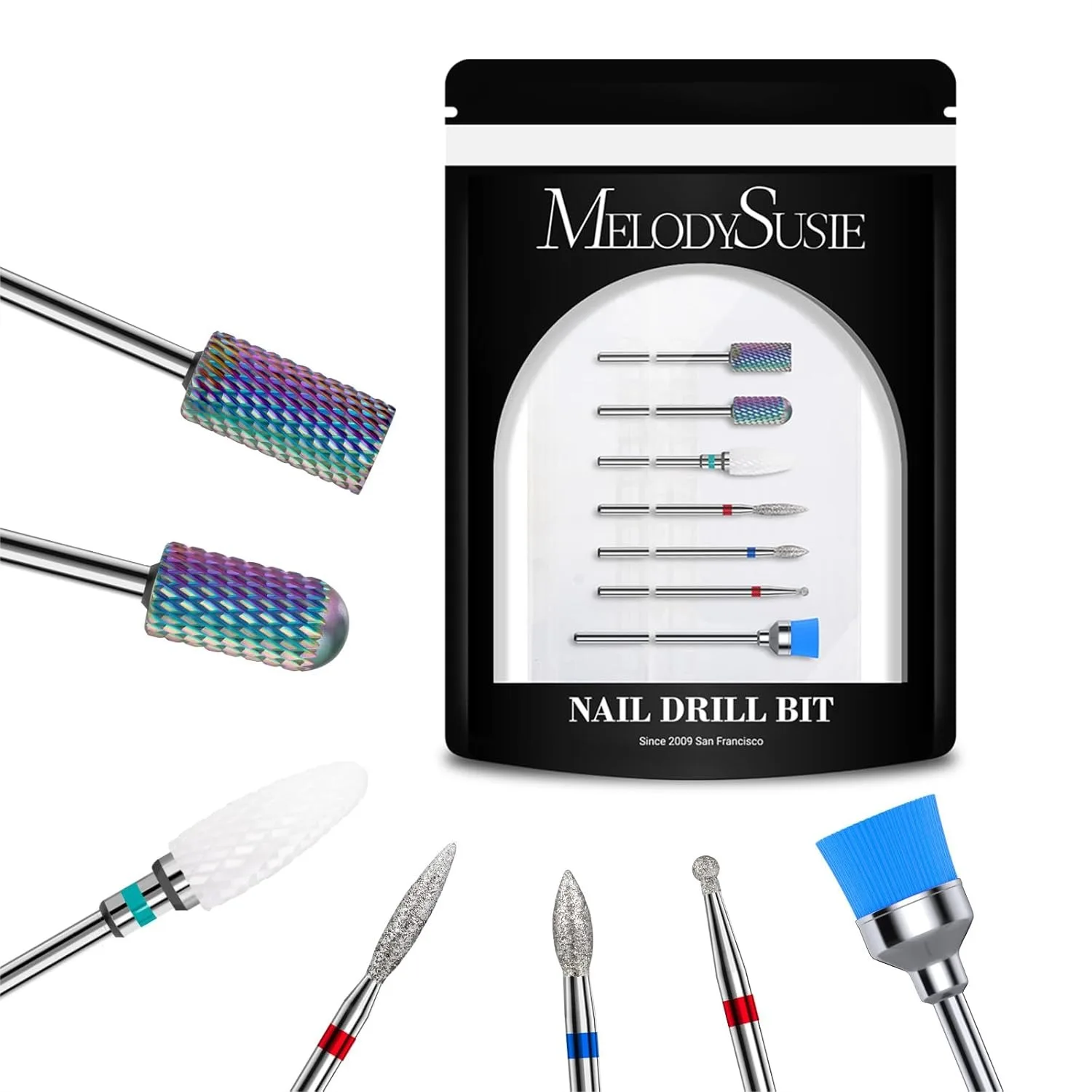 7Pcs Tungsten Carbide Ceramic Nail Drill Bits Set for Acrylic Gel Nails Manicure Pedicure Cuticle Polishing with 3/32'' Shank
7Pcs Tungsten Carbide Ceramic Nail Drill Bits Set for Acrylic Gel Nails Manicure Pedicure Cuticle Polishing with 3/32'' Shank