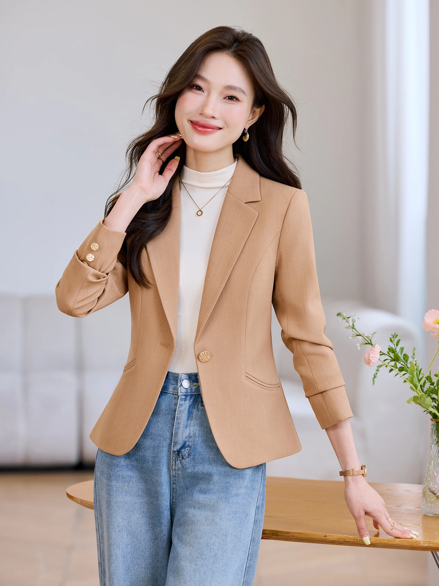 Khaki Short Suit Jacket Women's Casual Elegance Spring Autumn 2026 New Style plus Size Polyester Fiber Warm Anti-Wrinkle Brea...
Khaki Short Suit Jacket Women's Casual Elegance Spring Autumn 2026 New Style plus Size Polyester Fiber Warm Anti-Wrinkle Brea...