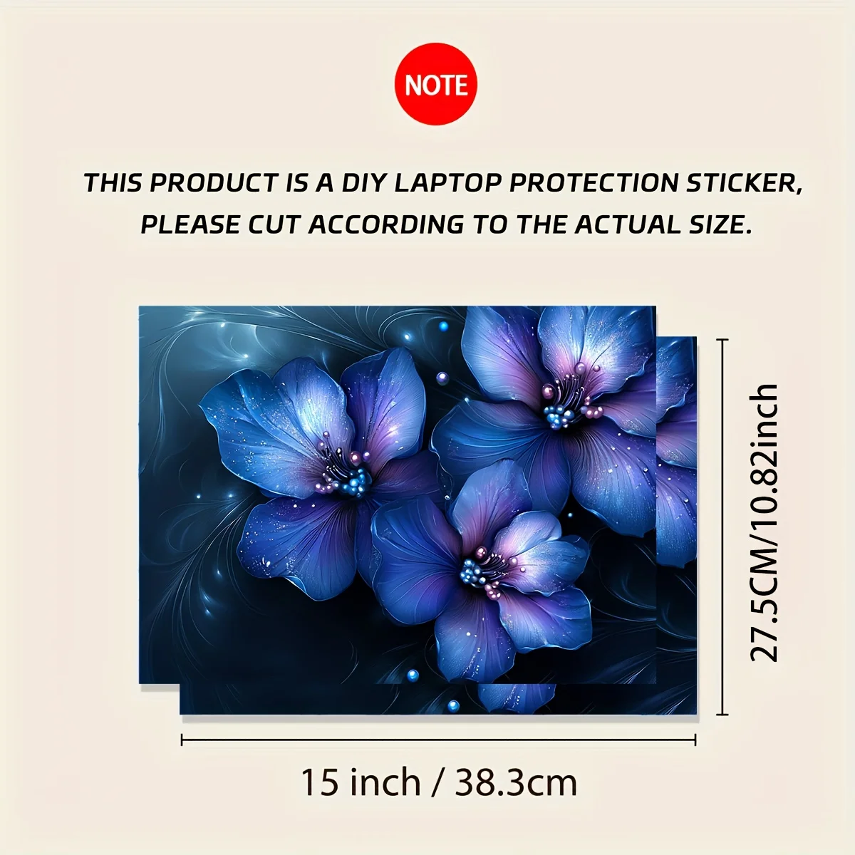 2-piece set of PVC computer light beige floral stickers, scratch resistant protective film, suitable for laptops
2-piece set of PVC computer light beige floral stickers, scratch resistant protective film, suitable for laptops