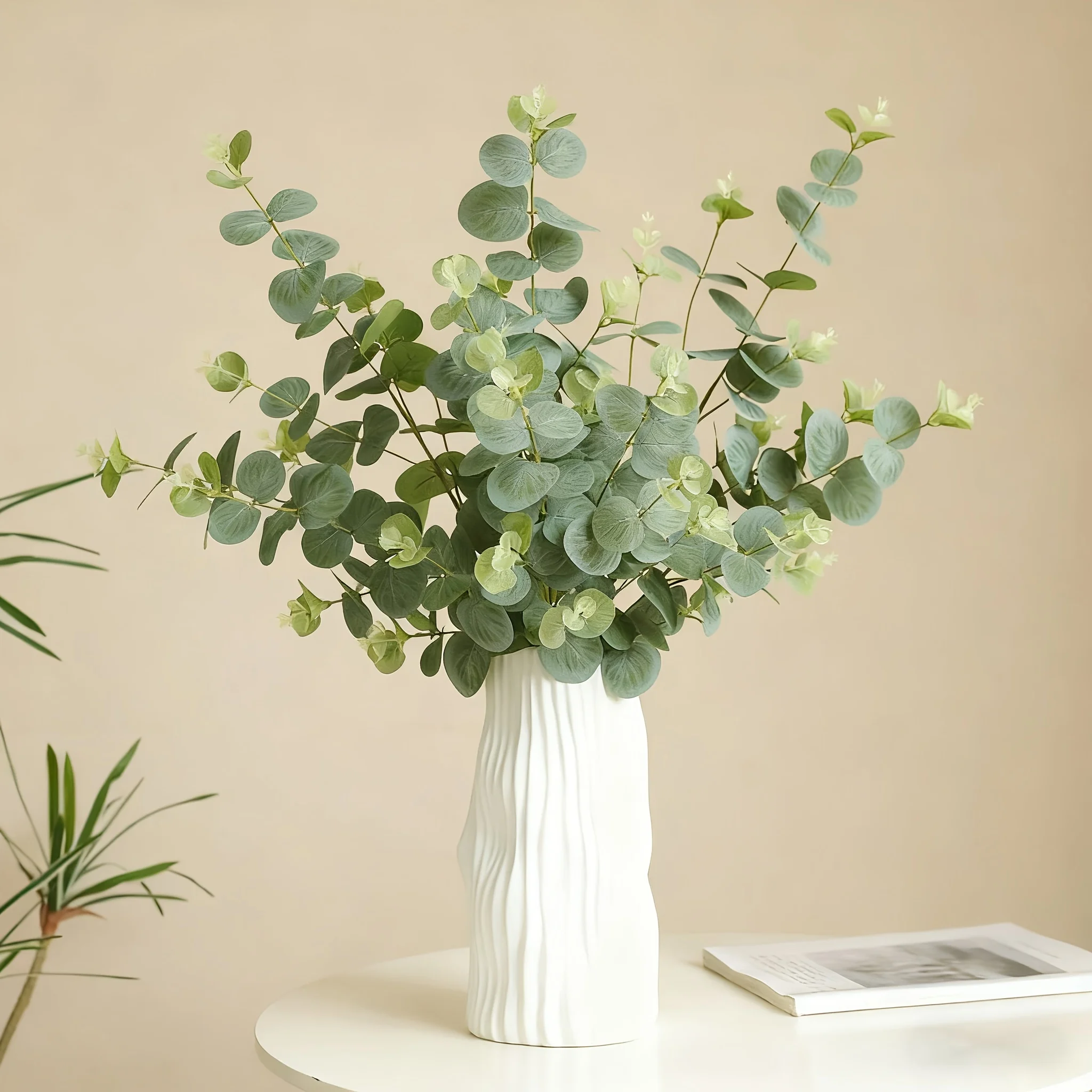 30.31inch Long Artificial Eucalyptus Leaves, 3pcs Set, Suitable for Home Living Room and Bedroom Vase Decorations, Artificial Eucalyptus Branches for Wedding Bouquets, Christmas, Halloween, Thanksgiving, Artificial Wreath Making, Artificial Plants
30.31inch Long Artificial Eucalyptus Leaves, 3pcs Set, Suitable for Home Living Room and Bedroom Vase Decorations, Artificial Eucalyptus Branches for Wedding Bouquets, Christmas, Halloween, Thanksgiving, Artificial Wreath Making, Artificial Plants