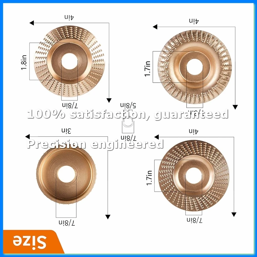 5PCS Angle Grinder Wood Carving Disc Set, 4 and 4 1/2 Angle Grinder Attachments with 5/8 Inch Arbor, Stump Grinder Tool-A07G
5PCS Angle Grinder Wood Carving Disc Set, 4 and 4 1/2 Angle Grinder Attachments with 5/8 Inch Arbor, Stump Grinder Tool-A07G