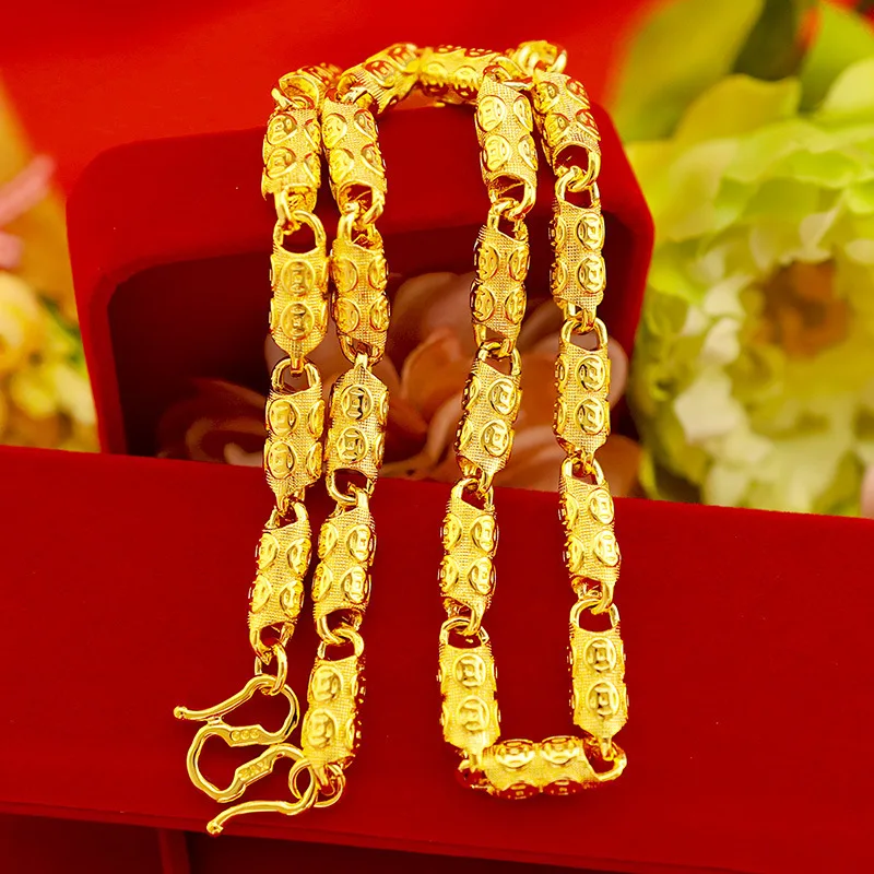 Sarsaric Men's Gold Plated Pure Copper Luxury Necklace Fashion High-End Light Money Design Jewelry Gift
Sarsaric Men's Gold Plated Pure Copper Luxury Necklace Fashion High-End Light Money Design Jewelry Gift