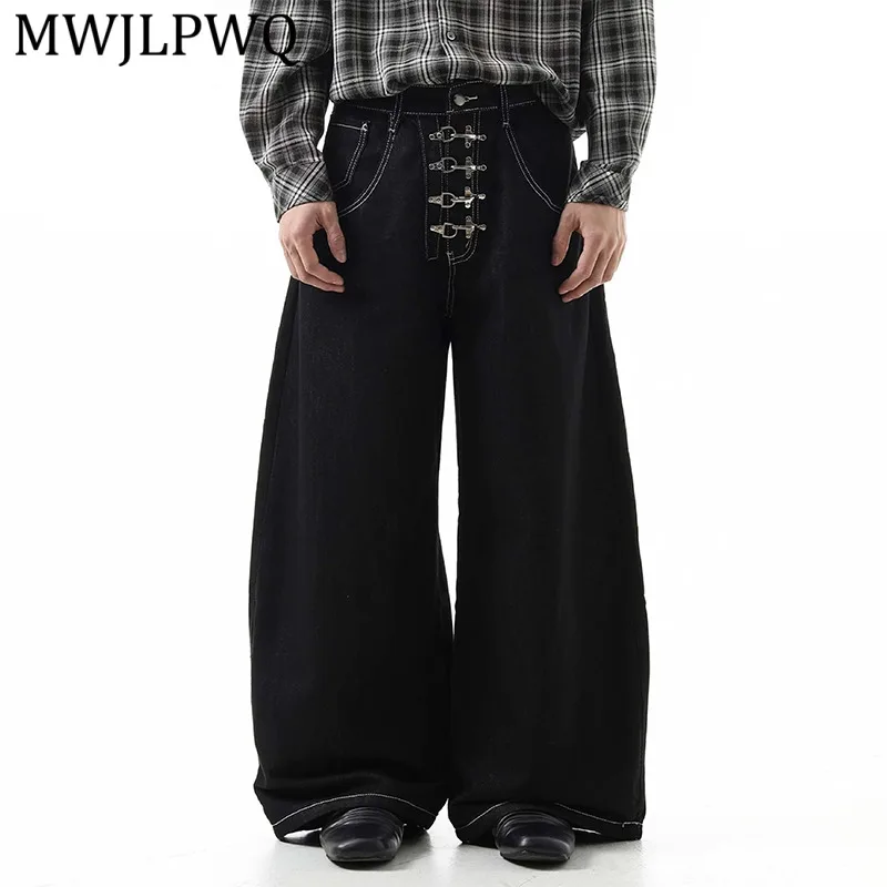 MWJLPWQ New American Street Style Vintage Men's Jeans Original Denim Fabric Buckle Design Baggy Silhouette Curved Trousers 15862
MWJLPWQ New American Street Style Vintage Men's Jeans Original Denim Fabric Buckle Design Baggy Silhouette Curved Trousers 15862