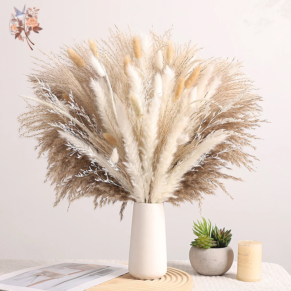 65Pcs Fluffy Pampas Grass Dried Flowers Bundles Home Table Vase Boho Decor Bouquet Natural Reeds Bunny Tails Wedding Decoration
65Pcs Fluffy Pampas Grass Dried Flowers Bundles Home Table Vase Boho Decor Bouquet Natural Reeds Bunny Tails Wedding Decoration