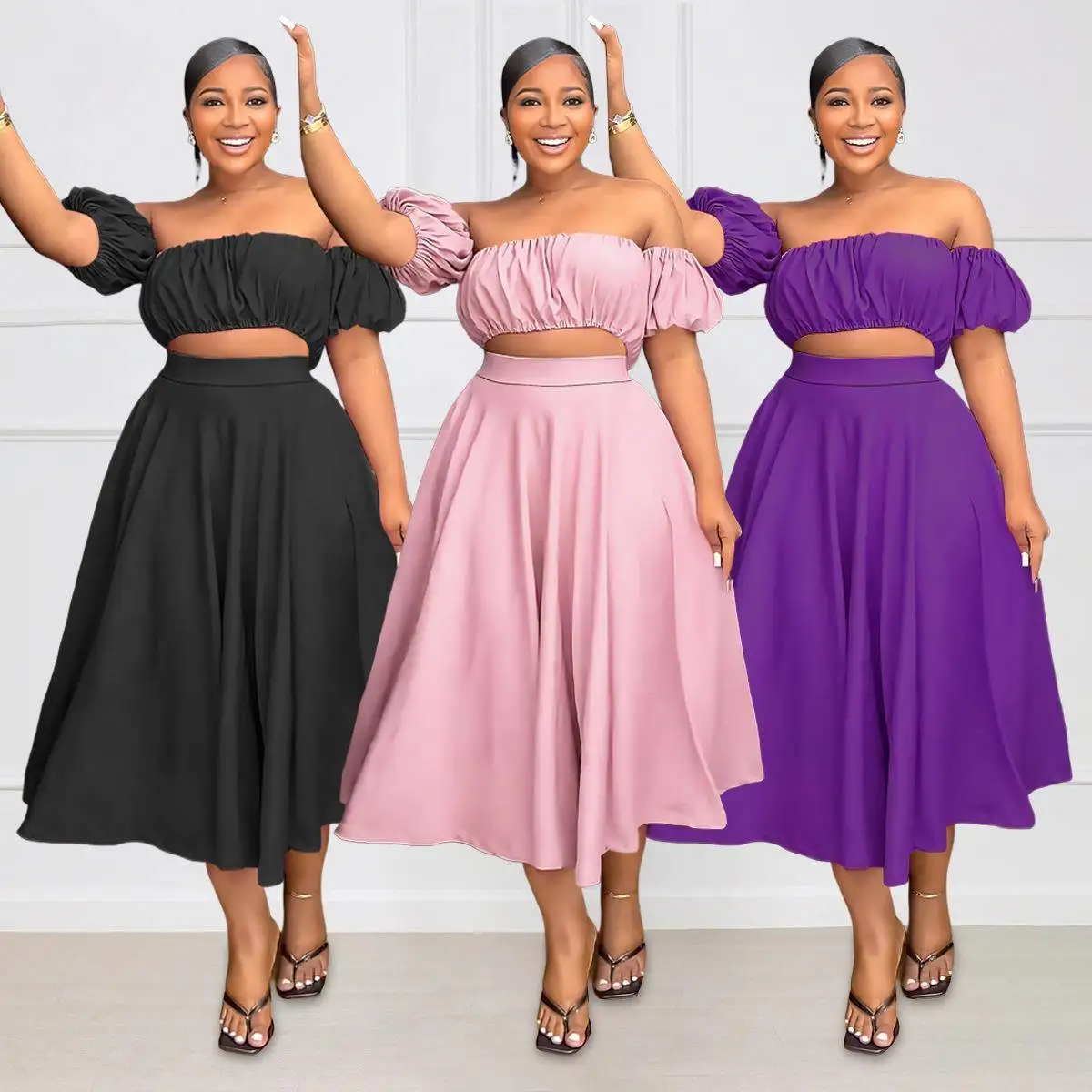 High Waist One Shoulder Long A-Line Dress Women's Fashion Set Spring Summer Two Pieces Set Gentle Style Pure Color
High Waist One Shoulder Long A-Line Dress Women's Fashion Set Spring Summer Two Pieces Set Gentle Style Pure Color