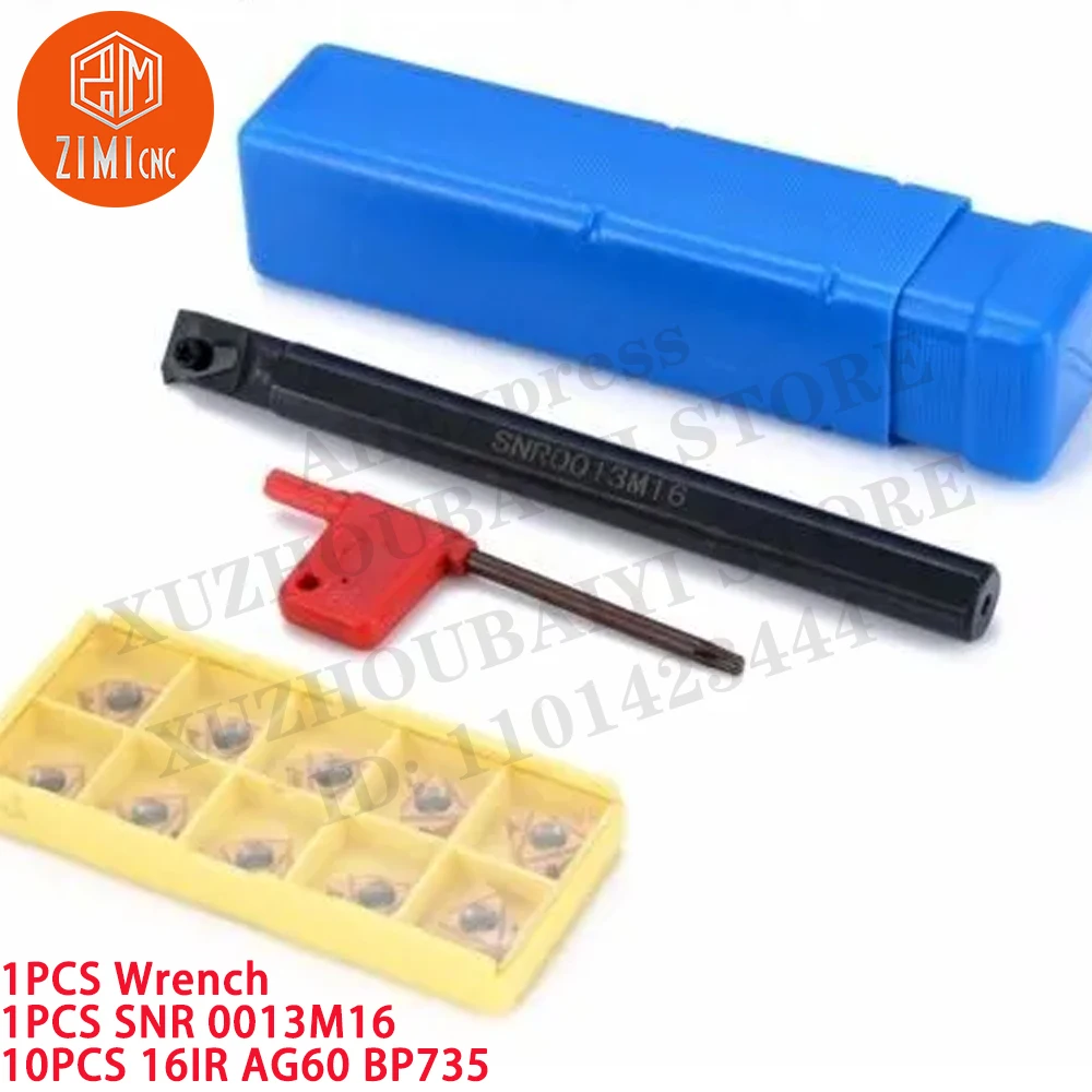 1PCS SNR0013M16 Lathe Turning Tool Holder Boring Bar + 10PCS 16IR AG60 Carbide Inserts CNC metal lathe mechanical cutting tools
1PCS SNR0013M16 Lathe Turning Tool Holder Boring Bar + 10PCS 16IR AG60 Carbide Inserts CNC metal lathe mechanical cutting tools