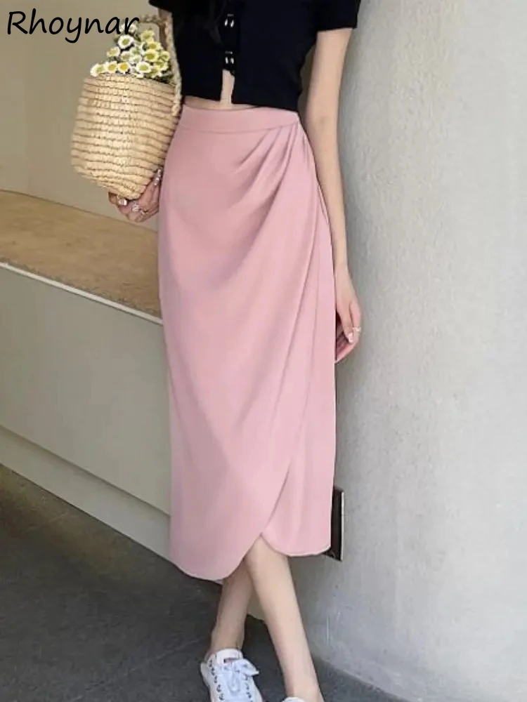 Mid-calf Skirts Women Vintage Simple Summer New Folds Design A-line Female Bottoms Harajuku Artsy Slender All-match Korean Style
Mid-calf Skirts Women Vintage Simple Summer New Folds Design A-line Female Bottoms Harajuku Artsy Slender All-match Korean Style