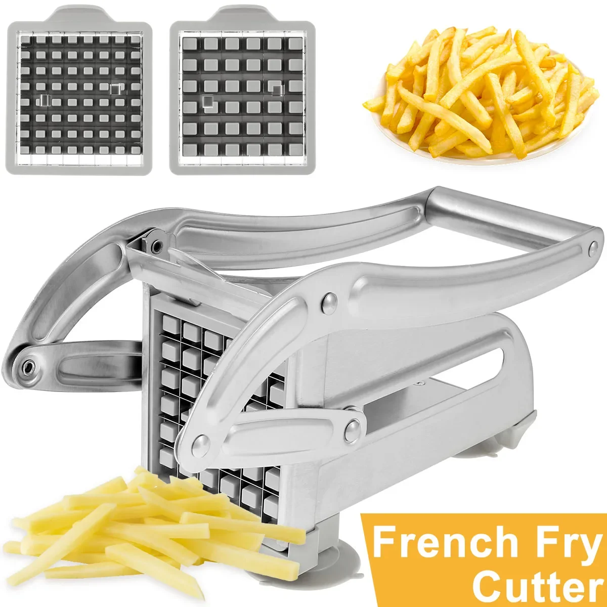 French Fry Cutter Stainless Steel Potato Chipper Fast Cutting Potato Chip Cutter with 36/46Holes Blades Manual Food Slicer Dicer
French Fry Cutter Stainless Steel Potato Chipper Fast Cutting Potato Chip Cutter with 36/46Holes Blades Manual Food Slicer Dicer