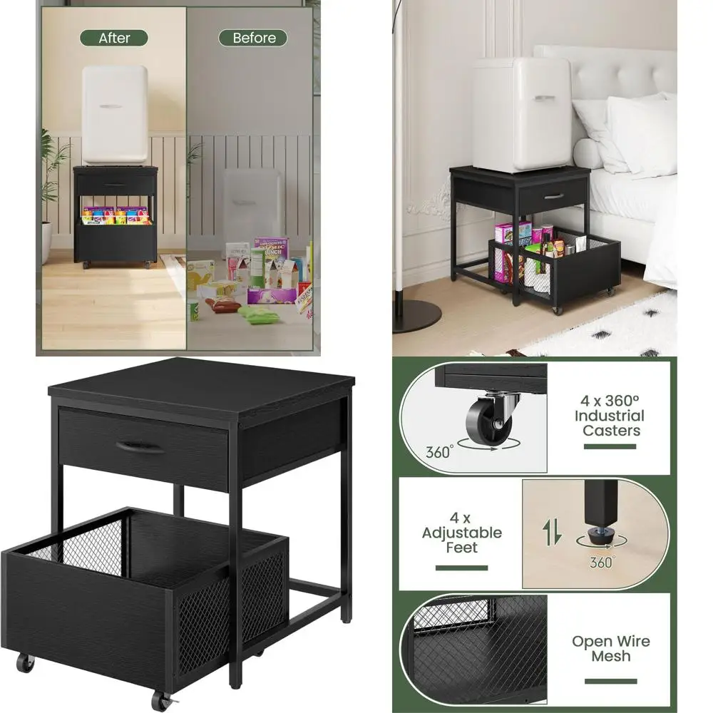 Компактный приставной столик 19,7 дюйма с отсеком для хранения, передвижная тележка-корзина, прикроватная тумбочка для гостиной и спальни, черный TBZ55BB
Компактный приставной столик 19,7 дюйма с отсеком для хранения, передвижная тележка-корзина, прикроватная тумбочка для гостиной и спальни, черный TBZ55BB