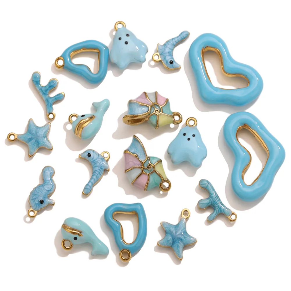 3-20pcs Blue Enamel Ocean Charms Stainless Steel Dolphin Starfish Crab Pendants for DIY Earrings Jewelry Making Accessories
3-20pcs Blue Enamel Ocean Charms Stainless Steel Dolphin Starfish Crab Pendants for DIY Earrings Jewelry Making Accessories