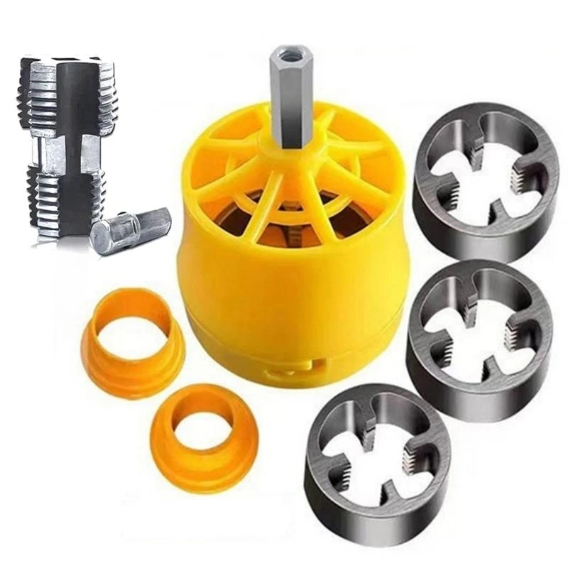 7Pcs PVC Pipe Threader With 3/4 Dies Pipe Threading Tool PVC Thread Maker Round Die Pipe Threader Plumbing
7Pcs PVC Pipe Threader With 3/4 Dies Pipe Threading Tool PVC Thread Maker Round Die Pipe Threader Plumbing