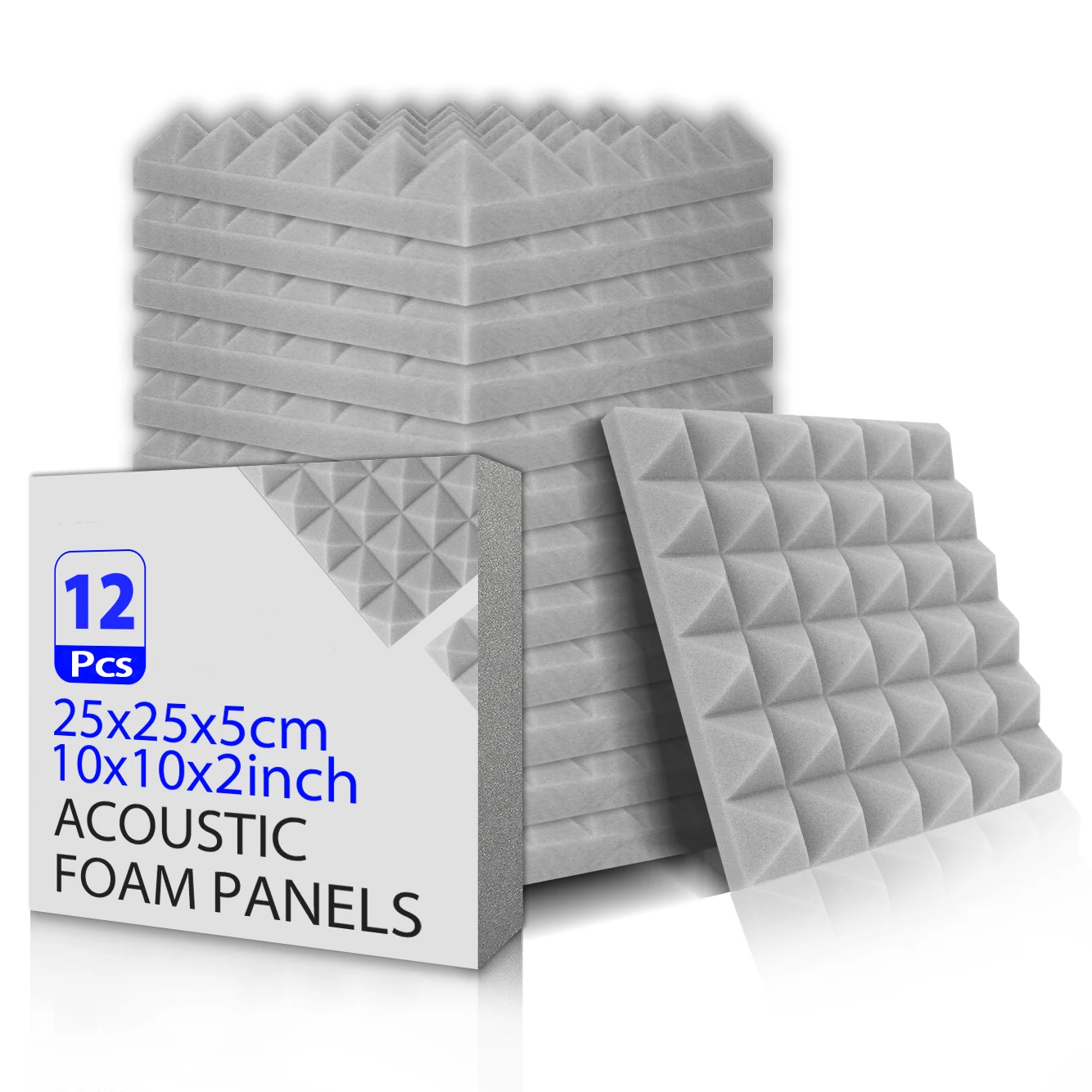 Acoustic Sound-Absorbing Wall Panels, 12-Piece Set Pyramid 6 Tower-Style Soundproofing Acoustic Foam for Home Walls Ideal for No
Acoustic Sound-Absorbing Wall Panels, 12-Piece Set Pyramid 6 Tower-Style Soundproofing Acoustic Foam for Home Walls Ideal for No
