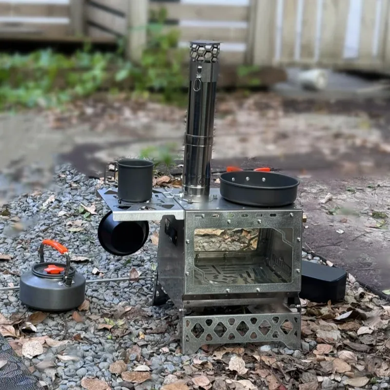 Camping Wood Stove 2 Windows 2.5m Chimney Hot Tent Stove Camping Brazier T-Shape Fire Wood Heater 430 Stainless Steel Tabletop
Camping Wood Stove 2 Windows 2.5m Chimney Hot Tent Stove Camping Brazier T-Shape Fire Wood Heater 430 Stainless Steel Tabletop