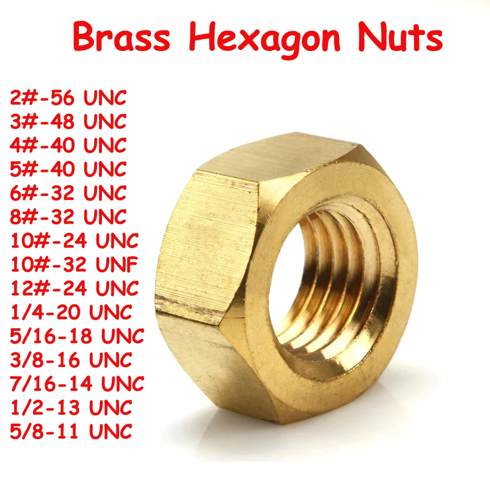 Yiqianyuan DIN934 GB6170 Brass Hexagon Nuts UNC/UNF Thread 2#-12# 1/4' 5/16' 3/8' 7/16' 1/2' 5/8' 3/4' for Hardware And Tools
Yiqianyuan DIN934 GB6170 Brass Hexagon Nuts UNC/UNF Thread 2#-12# 1/4' 5/16' 3/8' 7/16' 1/2' 5/8' 3/4' for Hardware And Tools