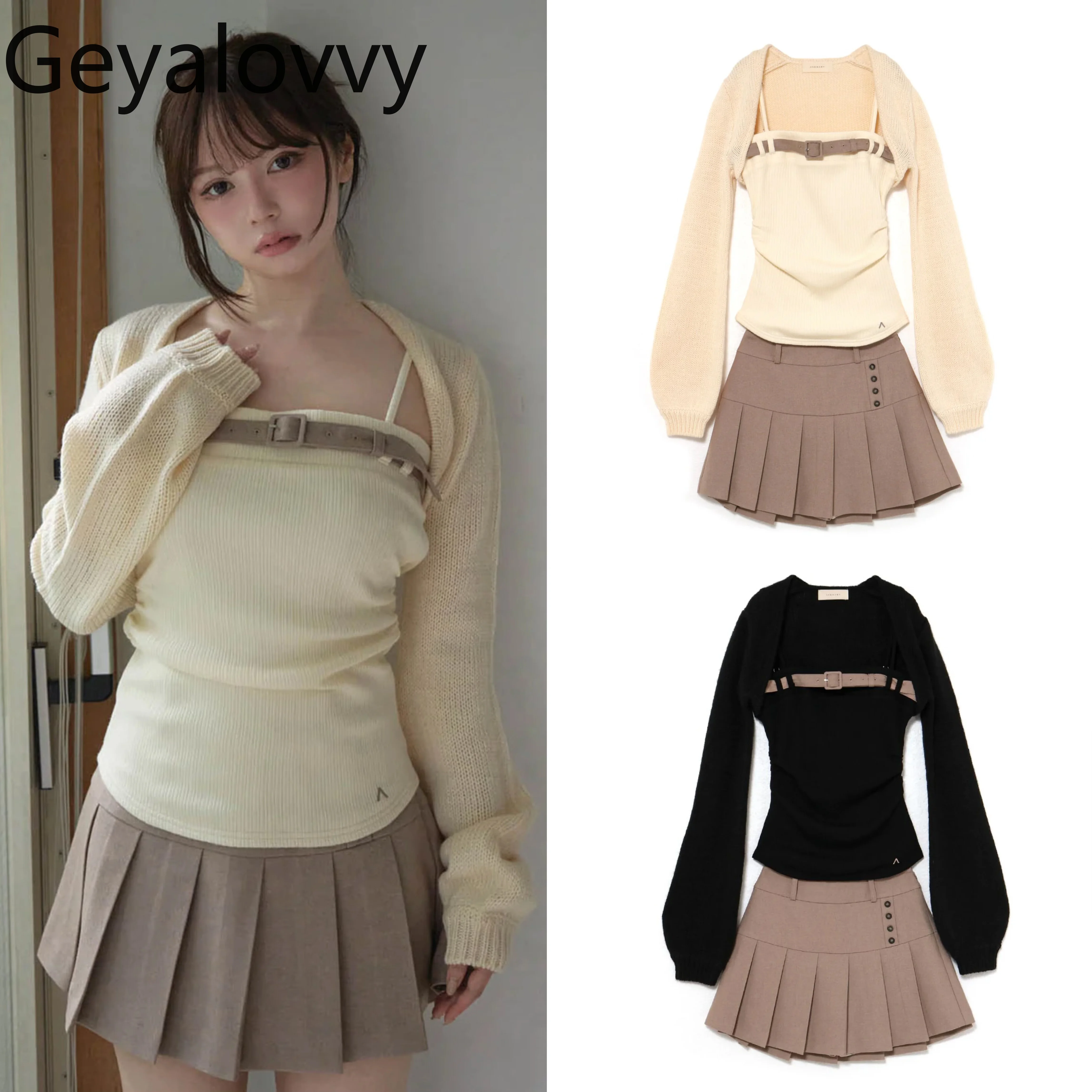 Autumn Winter Three-Piece Sets Women 2025 New Japanese College Style Camisole + Knitted Cardigan + Pleated Skirt Set Spring
Autumn Winter Three-Piece Sets Women 2025 New Japanese College Style Camisole + Knitted Cardigan + Pleated Skirt Set Spring