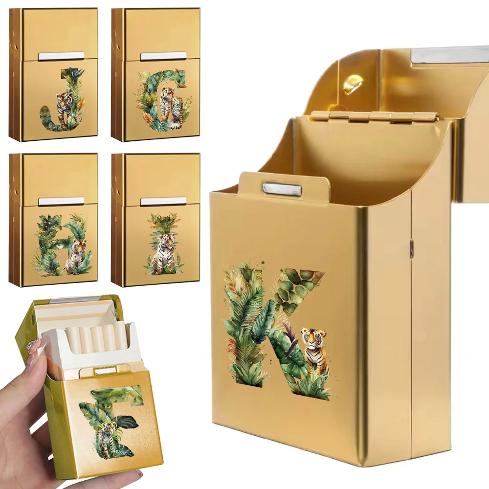 Portable Metal Cigarette Cigar Case Pocket Smoke Storage Box Cover Travel Tobacco Organizer Holder Jungle Tiger Letter Pattern
Portable Metal Cigarette Cigar Case Pocket Smoke Storage Box Cover Travel Tobacco Organizer Holder Jungle Tiger Letter Pattern