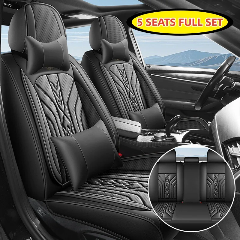 (Luxury Edition) Five-Seater Car with 2 Comfortable Headrests and 2 Soft Lumbar Supports, Luxurious Nappa Leather Full-Cover Car Seat Covers, Universal Fit, Comfortable, Breathable, and Wear-Resistant, Suitable for All Seasons, Three-Dimensional Design Th
(Luxury Edition) Five-Seater Car with 2 Comfortable Headrests and 2 Soft Lumbar Supports, Luxurious Nappa Leather Full-Cover Car Seat Covers, Universal Fit, Comfortable, Breathable, and Wear-Resistant, Suitable for All Seasons, Three-Dimensional Design Th