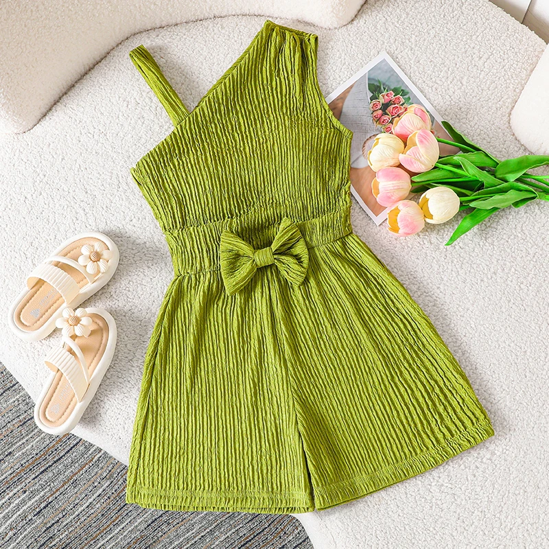 Girls 8-12 Green Summer Romper, Textured Fabric One-Shoulder Style with Elastic Waist, Casual Kids Wear
Girls 8-12 Green Summer Romper, Textured Fabric One-Shoulder Style with Elastic Waist, Casual Kids Wear