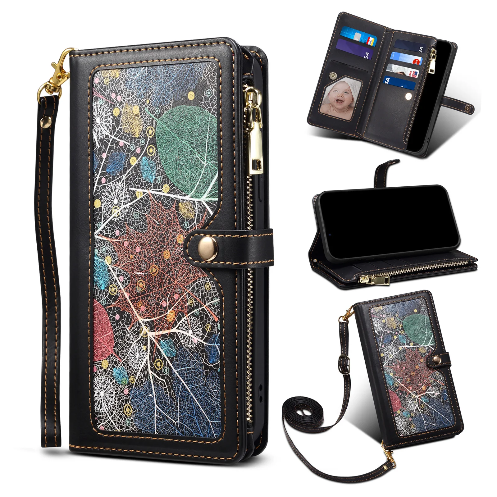 Zipper Purse Phone Cases For Iphone 15 14 13 12 11 Pro Max Plus Leather Wallet Smartphone Case Crossbody Hand Strap Design Cover
Zipper Purse Phone Cases For Iphone 15 14 13 12 11 Pro Max Plus Leather Wallet Smartphone Case Crossbody Hand Strap Design Cover