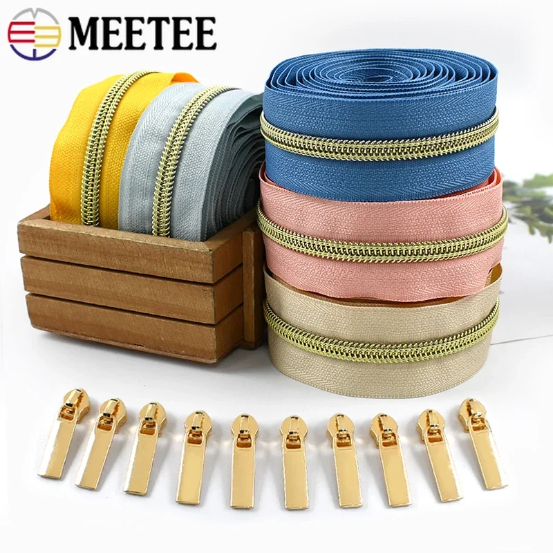 2-10M Meetee 5# Nylon Zippers with Sliders Gold Coil Zipper for Sewing Bag Clothes Decorative Zips Repair Kit DIY Accessories
2-10M Meetee 5# Nylon Zippers with Sliders Gold Coil Zipper for Sewing Bag Clothes Decorative Zips Repair Kit DIY Accessories