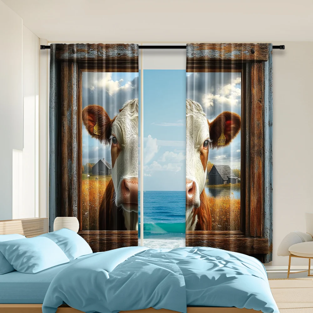 2 pcs, versatile polyester transparent curtains for home decoration Charming Dairy Cow for use in bedrooms and living rooms
2 pcs, versatile polyester transparent curtains for home decoration Charming Dairy Cow for use in bedrooms and living rooms