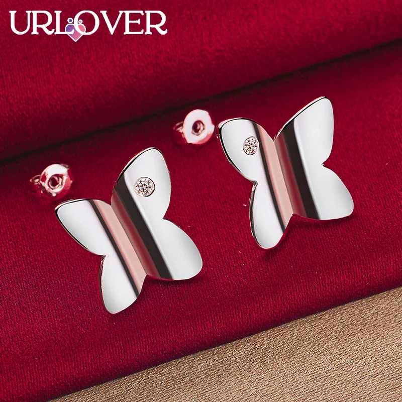 URLOVER 925 Sterling Silver Earring For Woman Butterfly Zircon Crystal Stud Earrings Lady Fashion Party Birthday Wedding Jewelry 
URLOVER 925 Sterling Silver Earring For Woman Butterfly Zircon Crystal Stud Earrings Lady Fashion Party Birthday Wedding Jewelry