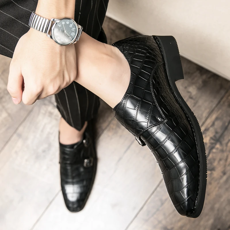 Men's Dress Formal Shoes Handmade Fashion Crocodile Double Buckle Casual Business Wedding Shoes Men's Leather Shoes Size 38-48
Men's Dress Formal Shoes Handmade Fashion Crocodile Double Buckle Casual Business Wedding Shoes Men's Leather Shoes Size 38-48