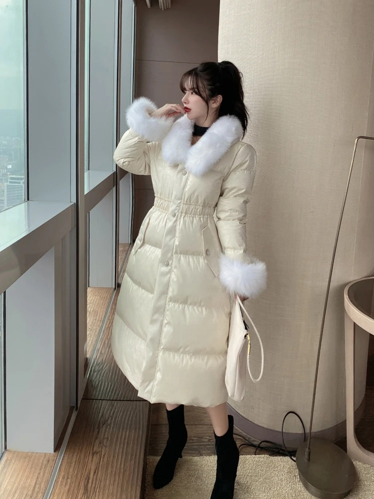 Slimming Effect down Jacket Women's Mid-Length Coat Large Fur Collar White Duck down Outerwear Stylish Commute Style Zipper C...
Slimming Effect down Jacket Women's Mid-Length Coat Large Fur Collar White Duck down Outerwear Stylish Commute Style Zipper C...