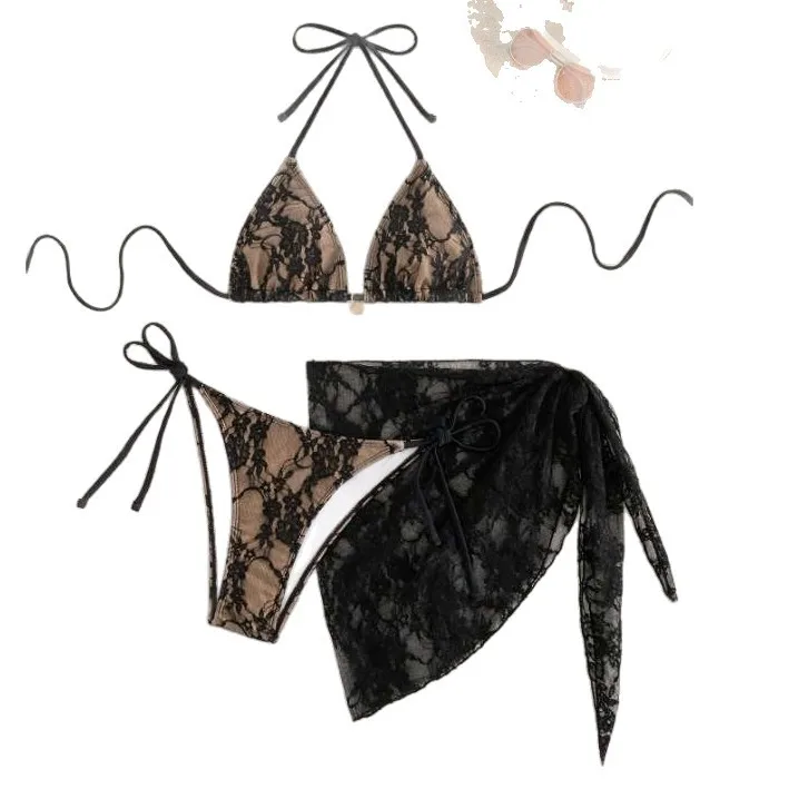 Bikini swimsuit three-piece European and American ins style sexy lace women's strappy swimsuit for women
Bikini swimsuit three-piece European and American ins style sexy lace women's strappy swimsuit for women