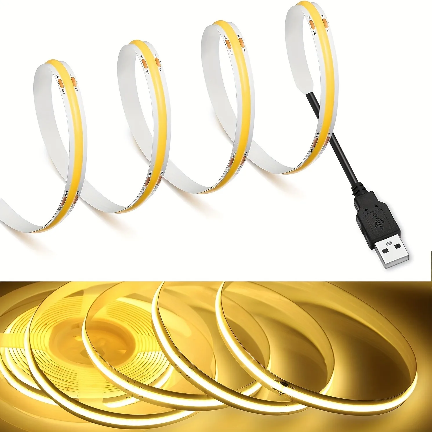 5V COB LED Strip High Density RA90 320 LEDs Warm Nature Cool White Ice Blue Flexible Ribbon Light For Room Decoration
5V COB LED Strip High Density RA90 320 LEDs Warm Nature Cool White Ice Blue Flexible Ribbon Light For Room Decoration