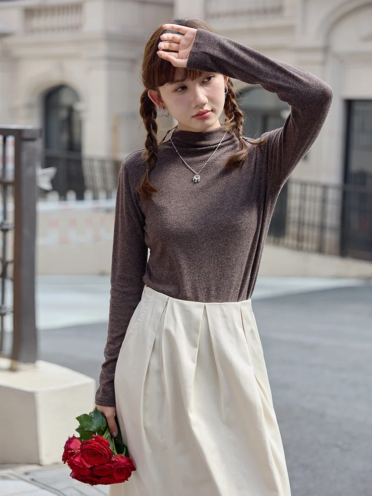 Autumnal Cozy Layered Ne Base irt Women's Warm Sli Coffee Color Underwear Foundation Sle Slim Fit Top Outerwear
Autumnal Cozy Layered Ne Base irt Women's Warm Sli Coffee Color Underwear Foundation Sle Slim Fit Top Outerwear