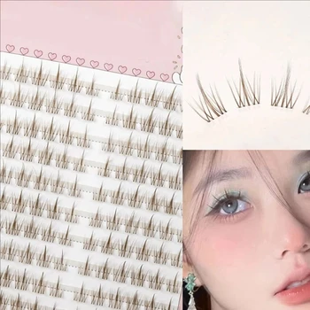 MJ 다크 브라운 해바라기 인조 속눈썹, 블랙 내추럴 만화 속눈썹, 애니메이션 속눈썹, 대용량 속눈썹, 익스텐션 중국 메이크업