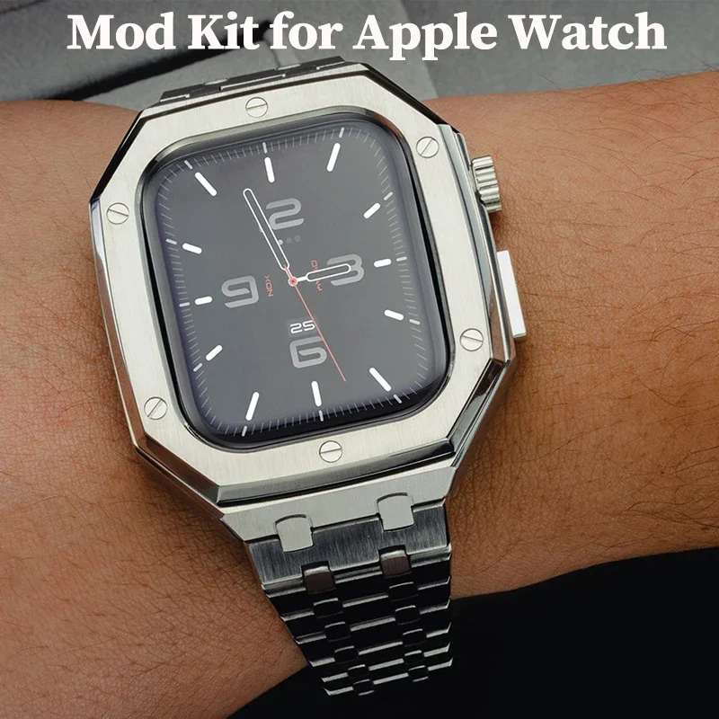Luxury Stainless Steel Modification Mod Kit for Apple Watch 10 9 8 7 46 45 41mm Metal Case for iWatch 6 5 4 3 SE 44 40 Band Set
Luxury Stainless Steel Modification Mod Kit for Apple Watch 10 9 8 7 46 45 41mm Metal Case for iWatch 6 5 4 3 SE 44 40 Band Set