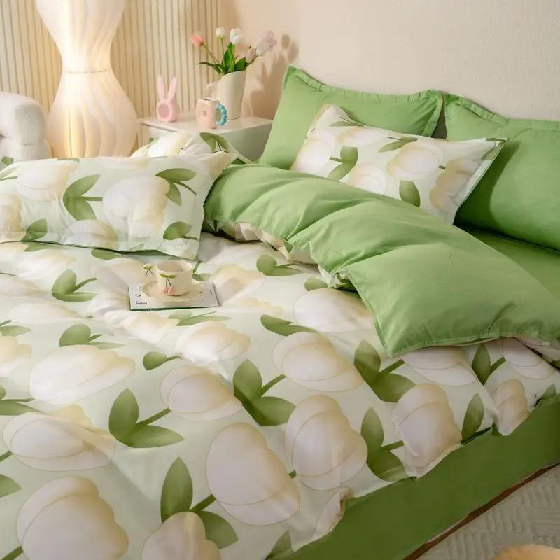 Cream Green Floral Duvet Cover Set No Filler Ins Style Full Size Girls Boys Flat Sheet Pillowcase Bedspread Cute Kawaii Bedding
Cream Green Floral Duvet Cover Set No Filler Ins Style Full Size Girls Boys Flat Sheet Pillowcase Bedspread Cute Kawaii Bedding